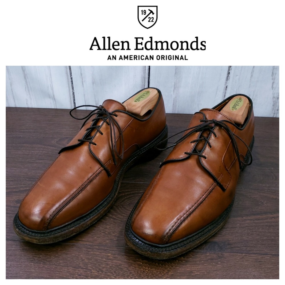Allen Edmonds Hillcrest Bicycle Toe Dress Shoes Whiskey Brown 10.5 C 90028
